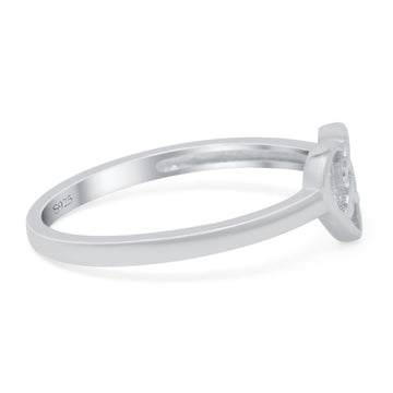 Celtic Heart Band Oxidized Thumb Ring Solid 925 Sterling Silver (7mm)